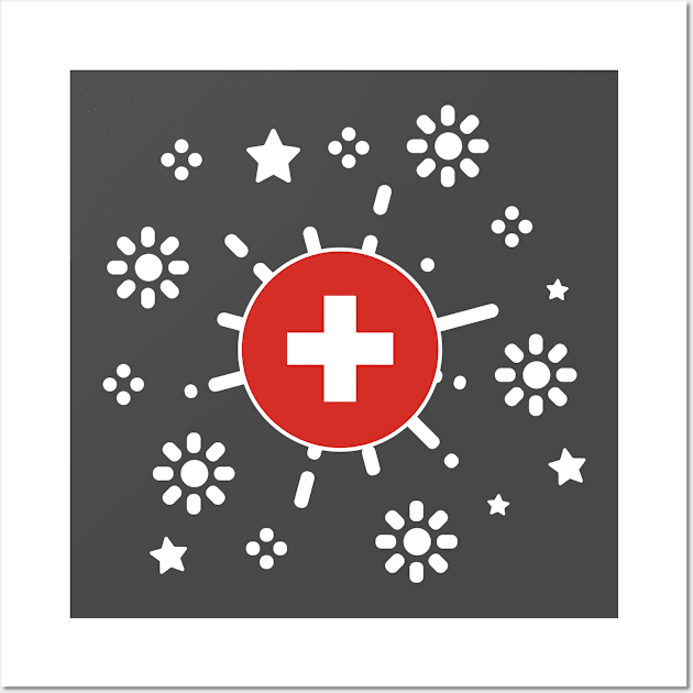 Switzerland  newyear flag designs Wall Art by D_designs